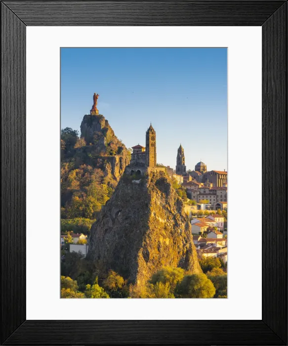 Framed Print : France, Auvergne-Rhone-Alpes, Haute-Loire, Le Puy-en-Velay. Cityscape at sunset Framed Print : France, Auvergne-Rhone-Alpes, Haute-Loire, Le Puy-en-Velay. Cityscape at sunset