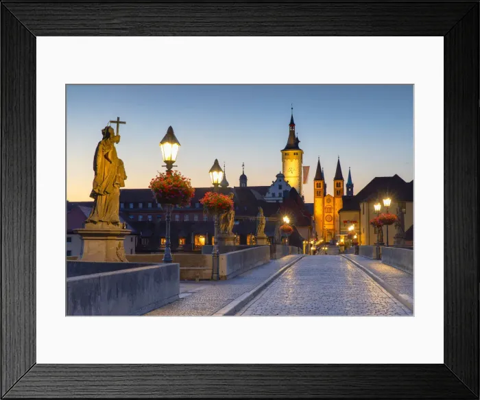 Framed Print : Old Main Bridge at dawn, Wurzburg, Bavaria, Germany Framed Print : Old Main Bridge at dawn, Wurzburg, Bavaria, Germany