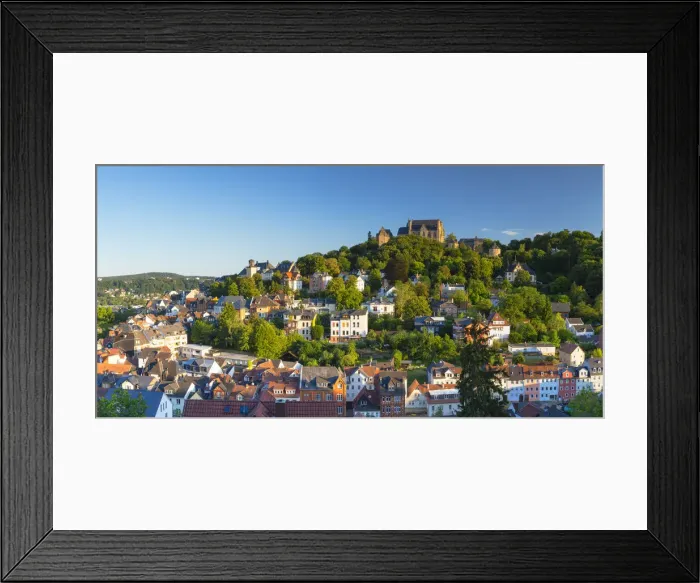 Framed Print : View of Landgrafenschloss and town, Marburg, Hesse, Germany Framed Print : View of Landgrafenschloss and town, Marburg, Hesse, Germany