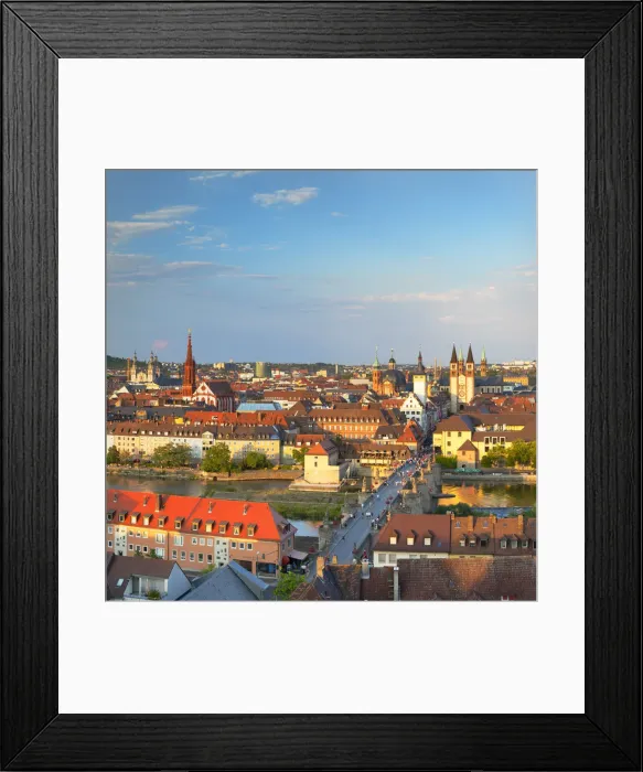 Framed Print : View over Wurzburg, Bavaria, Germany Framed Print : View over Wurzburg, Bavaria, Germany