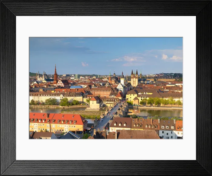 Framed Print : View of Wurzburg, Bavaria, Germany Framed Print : View of Wurzburg, Bavaria, Germany