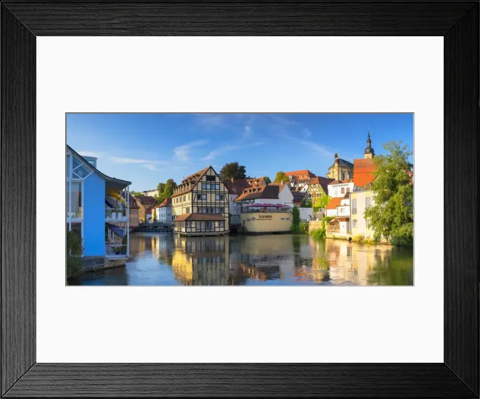 Framed Print : Hotel Nepomuk and Eckerts restaurant on River Regnitz, Bamberg (UNESCO World Heritage Framed Print : Hotel Nepomuk and Eckerts restaurant on River Regnitz, Bamberg (UNESCO World Heritage