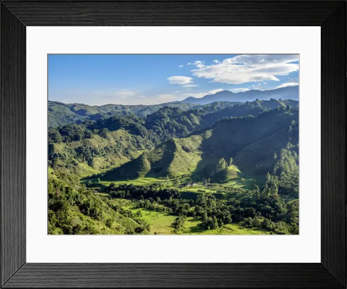 Framed Print : Landscape of Quindio River Valley, Salento, Quindio Department, Colombia Framed Print : Landscape of Quindio River Valley, Salento, Quindio Department, Colombia