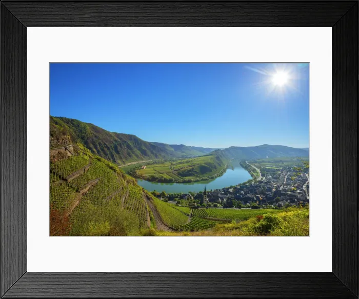 Framed Print : View from Calmont, Bremm, Mosel valley, Rhineland-Palatinate, Germany Framed Print : View from Calmont, Bremm, Mosel valley, Rhineland-Palatinate, Germany