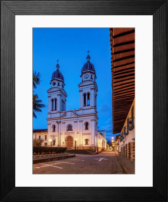 Framed Print : Nuestra Senora de Mongui Church at dusk, Charala, Santander Department, Colombia Framed Print : Nuestra Senora de Mongui Church at dusk, Charala, Santander Department, Colombia