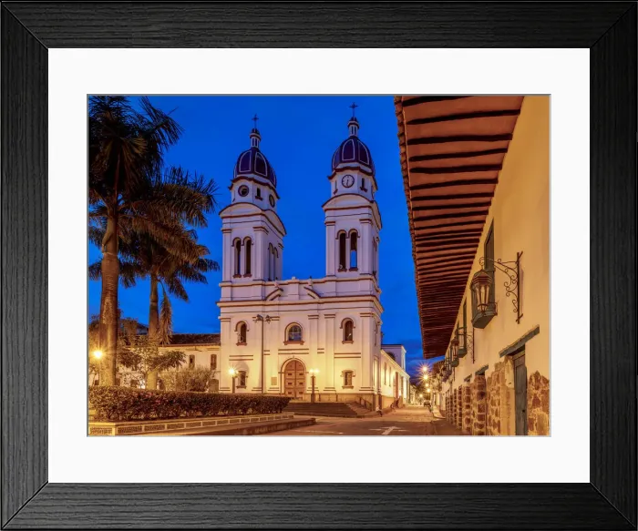 Framed Print : Nuestra Senora de Mongui Church at dusk, Charala, Santander Department, Colombia Framed Print : Nuestra Senora de Mongui Church at dusk, Charala, Santander Department, Colombia