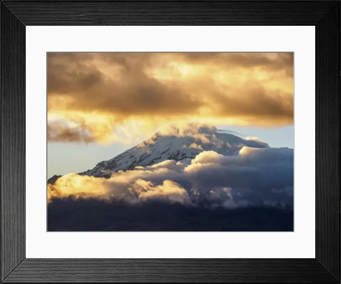 Framed Print : Chimborazo Volcano seen from Riobamba, sunset, Chimborazo Province, Ecuador Framed Print : Chimborazo Volcano seen from Riobamba, sunset, Chimborazo Province, Ecuador