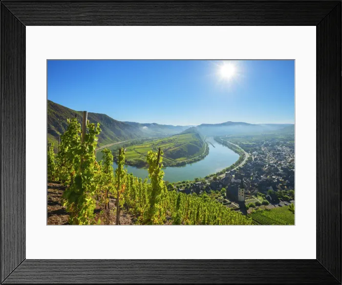 Framed Print : View from Calmont, Bremm, Mosel valley, Rhineland-Palatinate, Germany