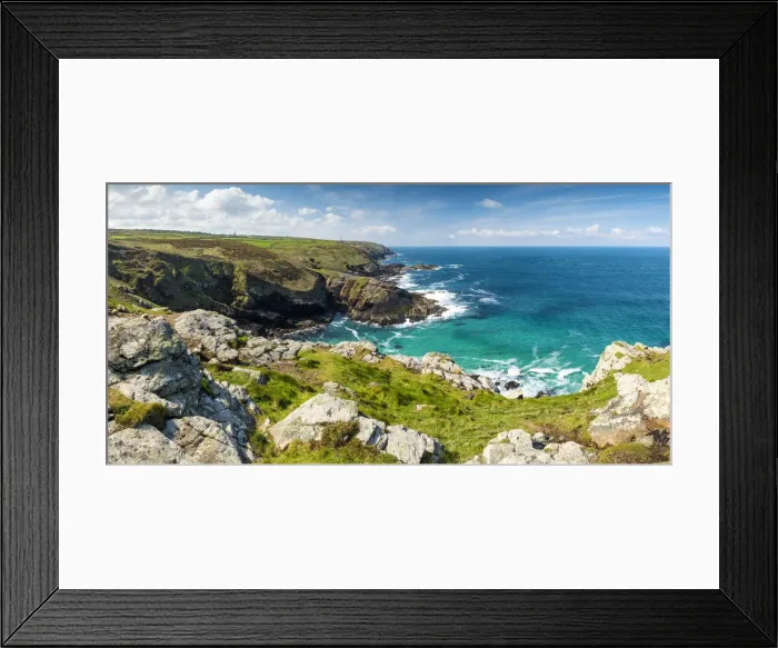 Framed Print : Coastline at Pendeen Watch, Cornwall, England