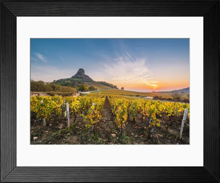 Framed Print : France, Bourgogne-Franche-Comte, Burgundy, Saone-et-Loire, Solutre-Pouilly Framed Print : France, Bourgogne-Franche-Comte, Burgundy, Saone-et-Loire, Solutre-Pouilly