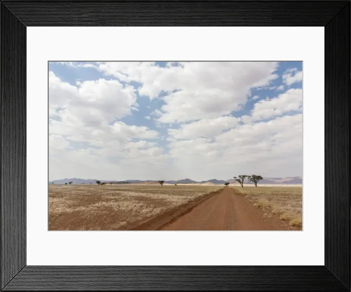 Framed Print : Africa, Namibia, Namib Rand area. Road in the desert Framed Print : Africa, Namibia, Namib Rand area. Road in the desert
