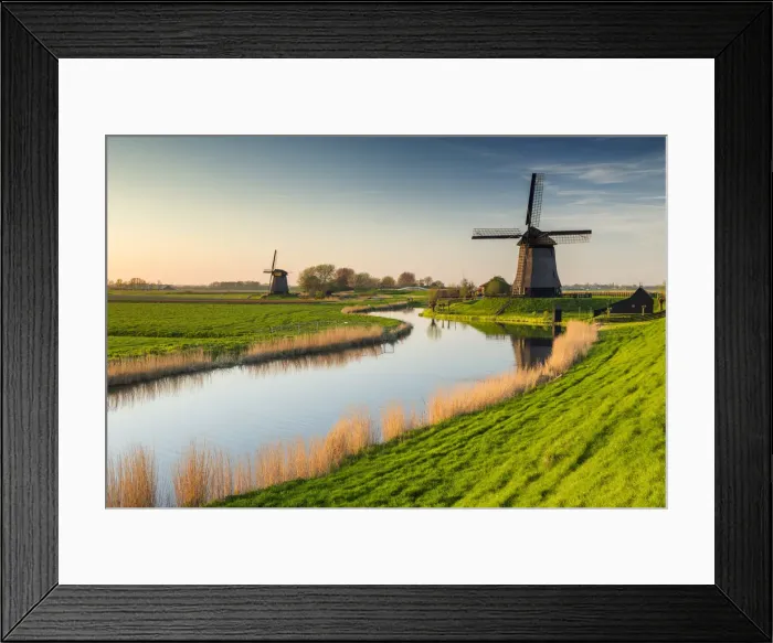 Framed Print : Windmill Along Canal, near Schermerhorn, North Holland, Netherlands Framed Print : Windmill Along Canal, near Schermerhorn, North Holland, Netherlands
