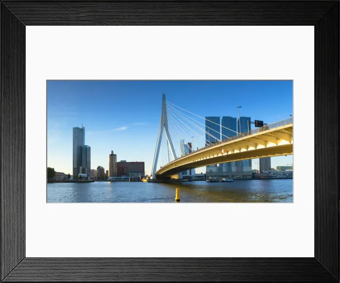 Framed Print : Erasmus Bridge (Erasmusbrug) and skyline, Rotterdam, Zuid Holland, Netherlands Framed Print : Erasmus Bridge (Erasmusbrug) and skyline, Rotterdam, Zuid Holland, Netherlands