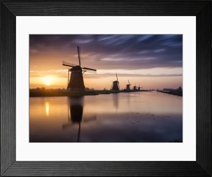 Framed Print : Kinderdijk at Sunrise, Holland, Netherlands Framed Print : Kinderdijk at Sunrise, Holland, Netherlands