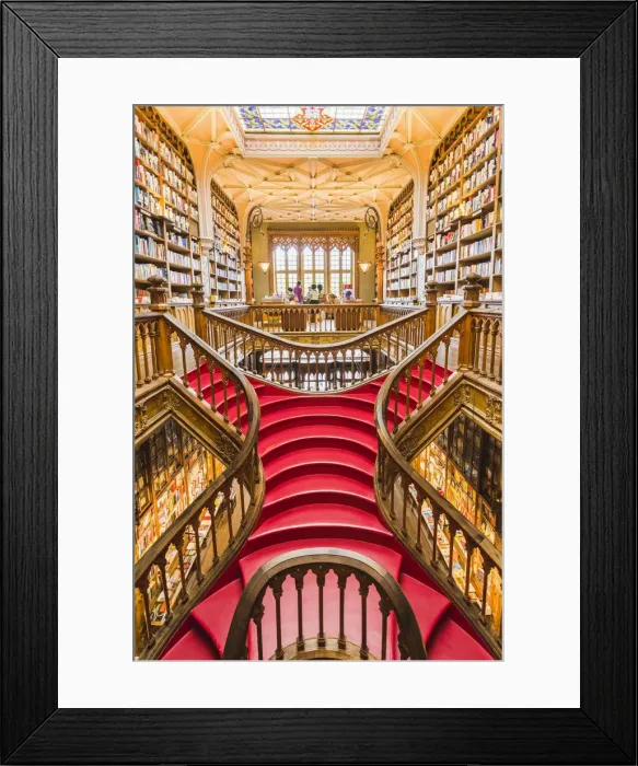 Framed Print : Portugal, Norte region, Porto (Oporto). Lello Bookstore (Livraria Lello) and its Framed Print : Portugal, Norte region, Porto (Oporto). Lello Bookstore (Livraria Lello) and its