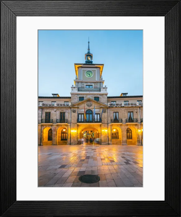 Framed Print : Spain, Asturias, Oviedo. Town hall in Plaza de la ConstituciAon