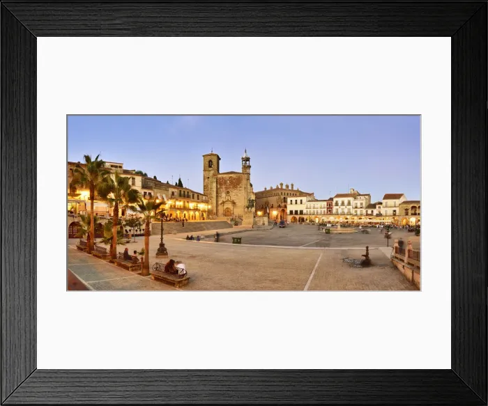 Framed Print : The Plaza Mayor in the evening with San Martin church. Trujillo, Spain Framed Print : The Plaza Mayor in the evening with San Martin church. Trujillo, Spain