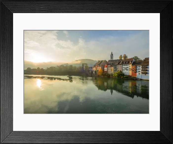 Framed Print : Laufenburg with river Rhein, Aargau, Switzerland Framed Print : Laufenburg with river Rhein, Aargau, Switzerland