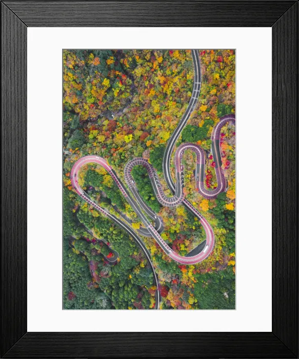 Framed Print : Scenic mountain road, Izu National Park, Honshu, Japan. Aerial view Framed Print : Scenic mountain road, Izu National Park, Honshu, Japan. Aerial view