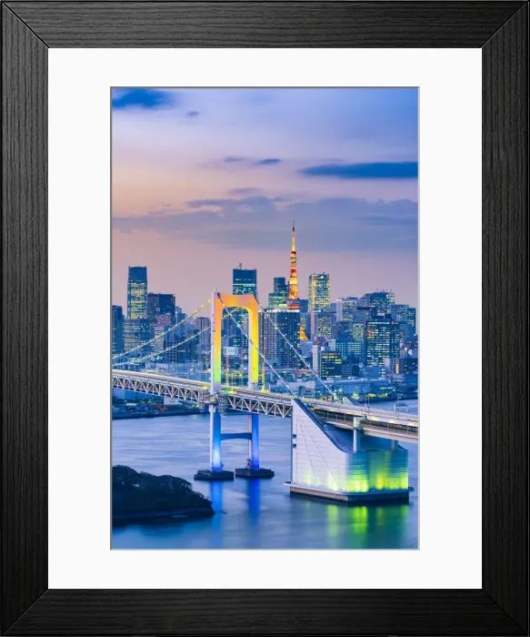 Framed Print : Rainbow Bridge and Tokyo Bay, Odaiba, Tokyo, Kanto region, Japan Framed Print : Rainbow Bridge and Tokyo Bay, Odaiba, Tokyo, Kanto region, Japan