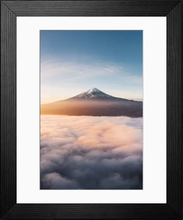 Framed Print : Aerial view of Mt Fuji and sea of fog at sunrise, Yamanashi Prefecture, Japan Framed Print : Aerial view of Mt Fuji and sea of fog at sunrise, Yamanashi Prefecture, Japan