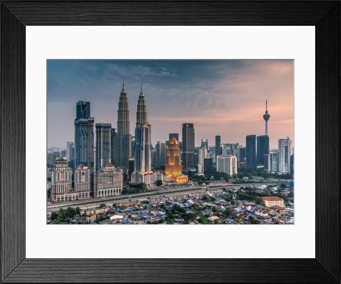 Framed Print : City skyline at sunset, Kuala Lumpur, Malaysia Framed Print : City skyline at sunset, Kuala Lumpur, Malaysia