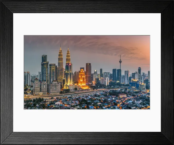 Framed Print : City skyline at sunset, Kuala Lumpur, Malaysia Framed Print : City skyline at sunset, Kuala Lumpur, Malaysia