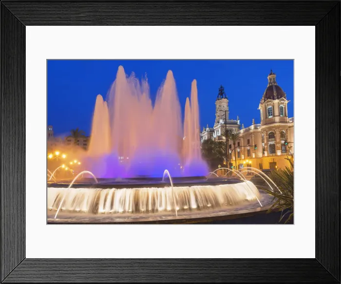 Framed Print : Magic Fountain, Valencia, Comunidad Autonoma de Valencia, Spain Framed Print : Magic Fountain, Valencia, Comunidad Autonoma de Valencia, Spain