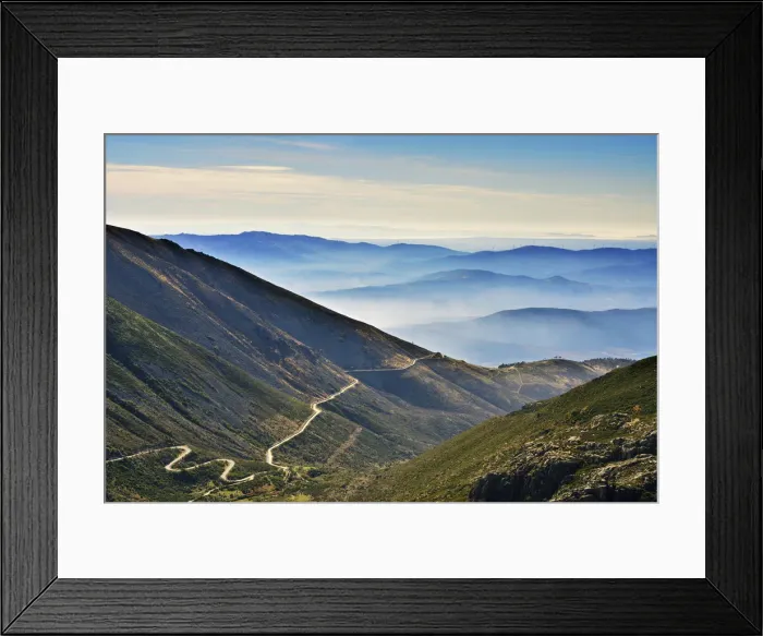 Framed Print : Winding road to the Acor mountain range. Serra da Estrela Nature Park, Portugal Framed Print : Winding road to the Acor mountain range. Serra da Estrela Nature Park, Portugal