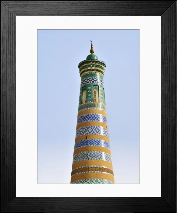 Framed Print : The Islam Khodja minaret. Old town of Khiva (Itchan Kala), a Unesco World Heritage Site