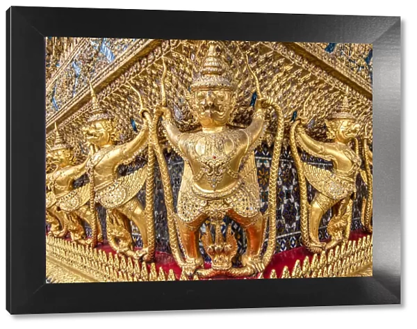 External golden decorations of the Ubosoth, Wat Phra Kaew, Bangkok, Thailand