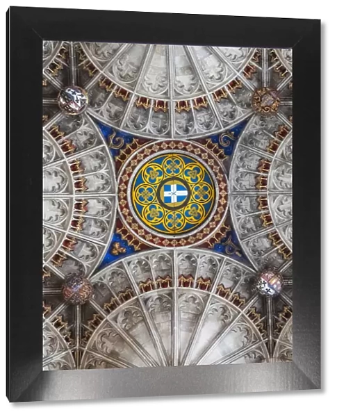 England, Kent, Canterbury, Canterbury Cathedral, Fan Vaulted Ceiling of Bell Harry Tower