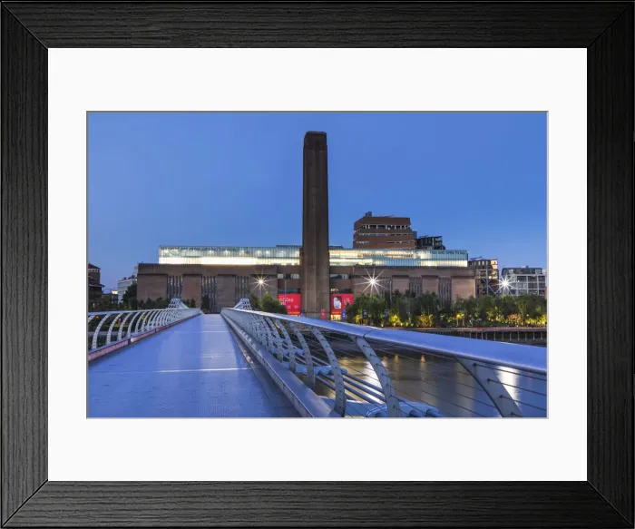 Framed Print : England, London, Bankside, Tate Modern Gallery and Millenium Bridge Framed Print : England, London, Bankside, Tate Modern Gallery and Millenium Bridge
