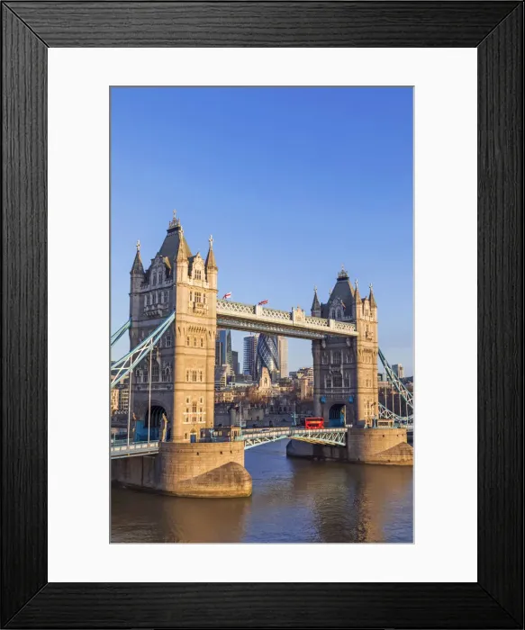 Framed Print : England, London, Tower Bridge and City Skyline Framed Print : England, London, Tower Bridge and City Skyline
