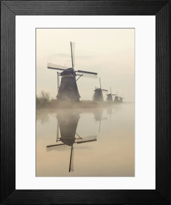 Framed Print : Europe, Netherlands, Alblasserdam, Kinderdijk, Windmills