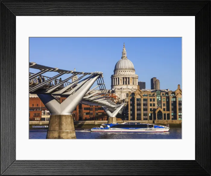 Framed Print : England, London, The City, St. Pauls Cathedral and Millenium Bridge Framed Print : England, London, The City, St. Pauls Cathedral and Millenium Bridge