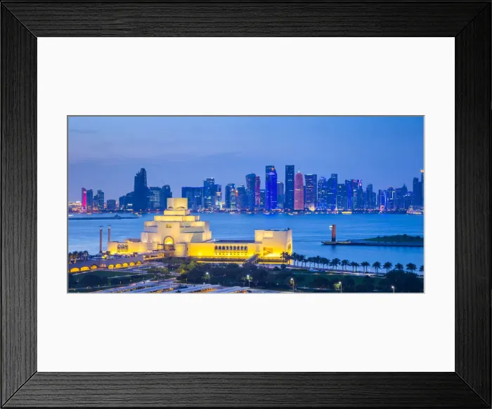 Framed Print : Museum of Islamic Art & skyline of West Bay, Doha, Qatar