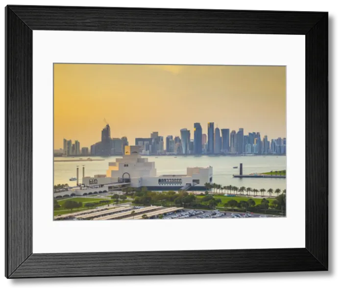 Framed Print : Museum of Islamic Art & skyline of West Bay, Doha, Qatar