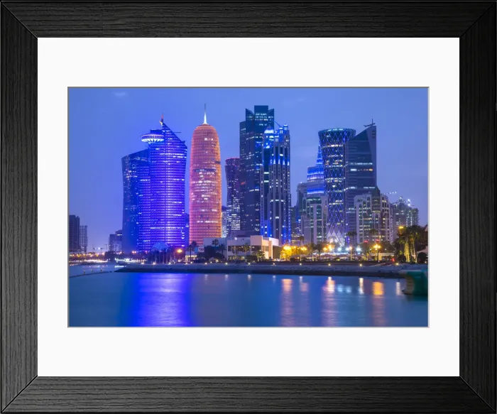 Framed Print : West Bay skyline with Burj Doha, Doha, Qatar Framed Print : West Bay skyline with Burj Doha, Doha, Qatar