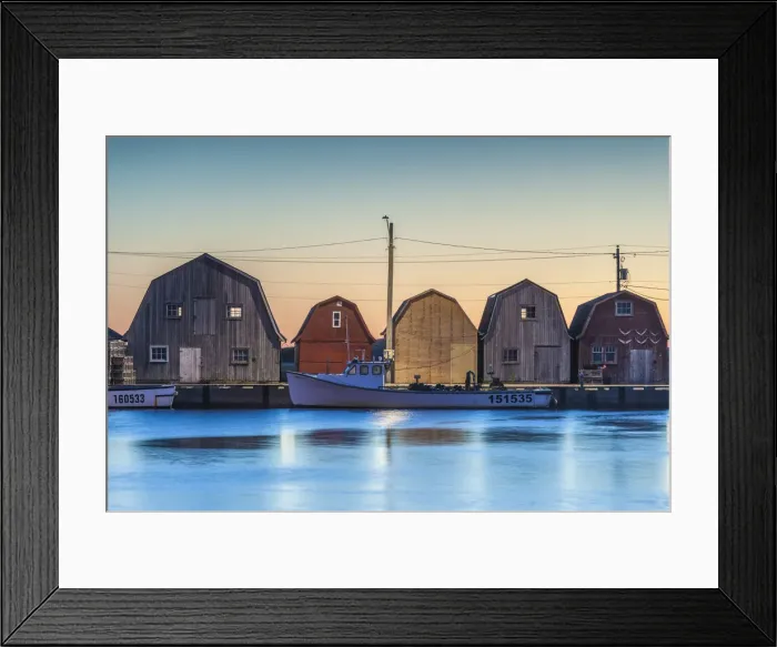 Framed Print : Canada, Prince Edward Island, Malpeque, small fishing harbor, dawn Framed Print : Canada, Prince Edward Island, Malpeque, small fishing harbor, dawn