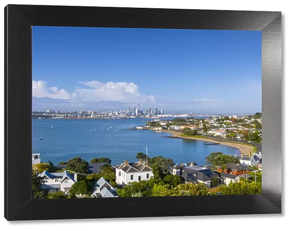 Auckland City and Harbour from Devonport, Auckland, New Zealand, Pacific Ocean