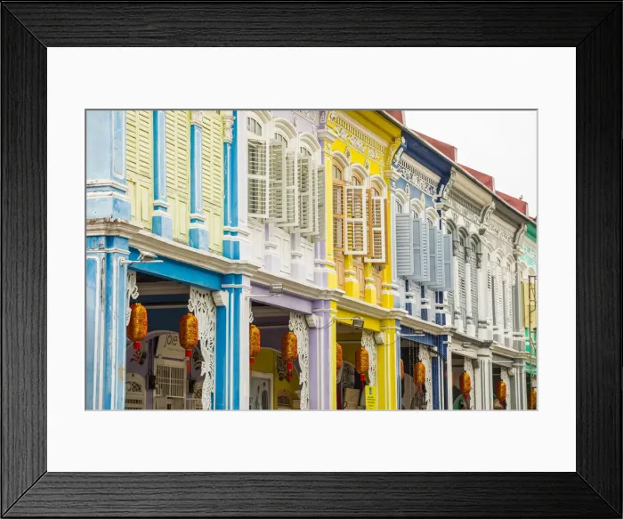 Framed Print : Traditional 19th century shophouse, George Town, Penang Island, Malaysia