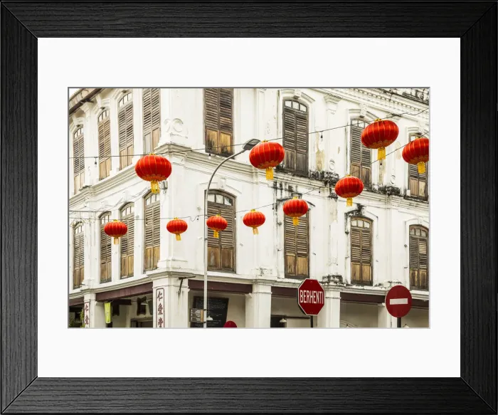 Framed Print : Traditional 19th century shophouse, George Town, Penang Island, Malaysia