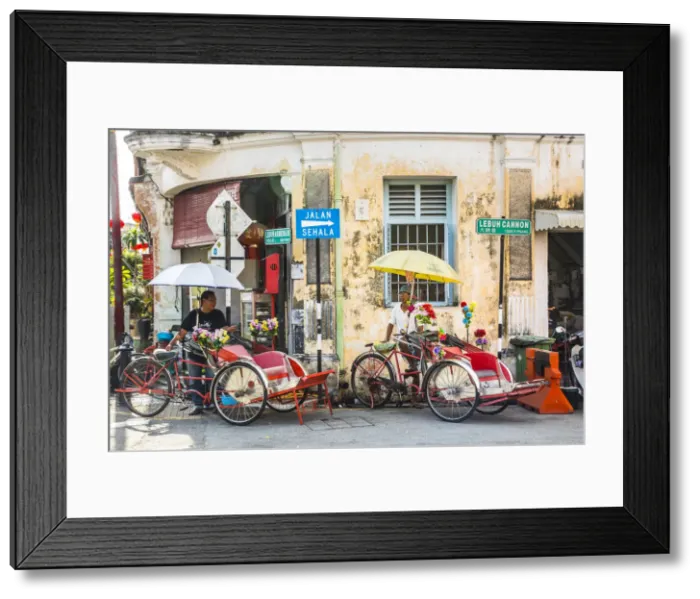 Framed Print : Traditional 19th century shophouse, George Town, Penang Island, Malaysia Framed Print : Traditional 19th century shophouse, George Town, Penang Island, Malaysia