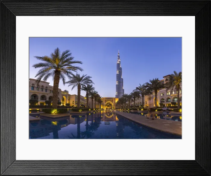 Framed Print : UAE, Dubai, Burj Khalifa from Dubai Mall Gardens Framed Print : UAE, Dubai, Burj Khalifa from Dubai Mall Gardens