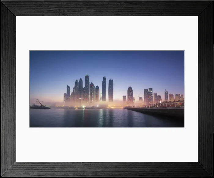 Framed Print : UAE, Dubai, Marina Skyline in the Morning Framed Print : UAE, Dubai, Marina Skyline in the Morning