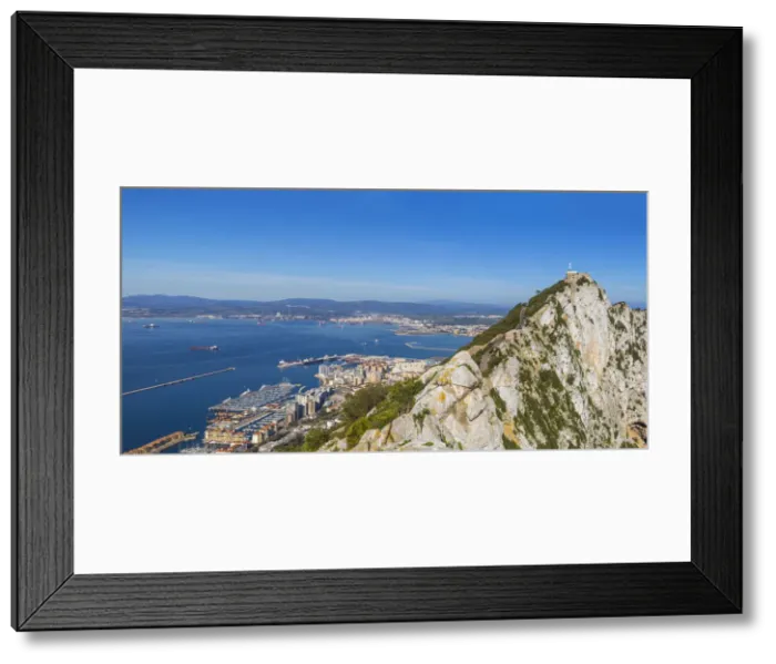 Framed Print : Gibraltar, View of Gibraltar rock, Gibraltar and in distance La Linea, Spain Framed Print : Gibraltar, View of Gibraltar rock, Gibraltar and in distance La Linea, Spain