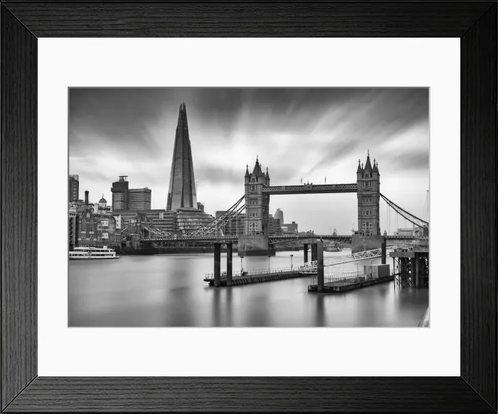 Framed Print : Tower Bridge, the Shard and boat docks, London, England, United Kingdom Framed Print : Tower Bridge, the Shard and boat docks, London, England, United Kingdom