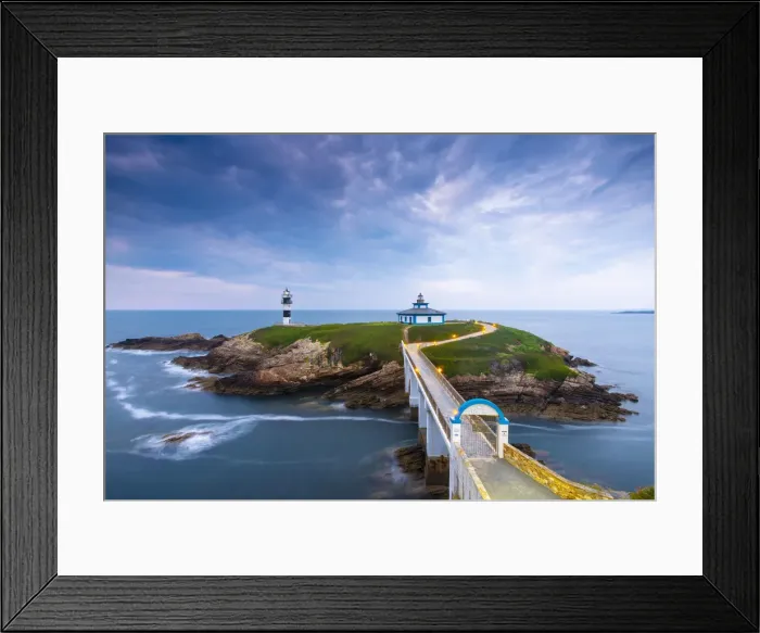 Framed Print : Spain, Galicia, Cantabrian coast, Ribadeo, Illa Plancha lighthouse Framed Print : Spain, Galicia, Cantabrian coast, Ribadeo, Illa Plancha lighthouse