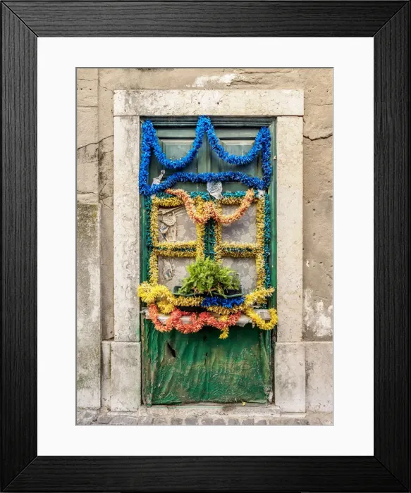 Framed Print : Decorated Door, Alfama, Lisbon, Portugal